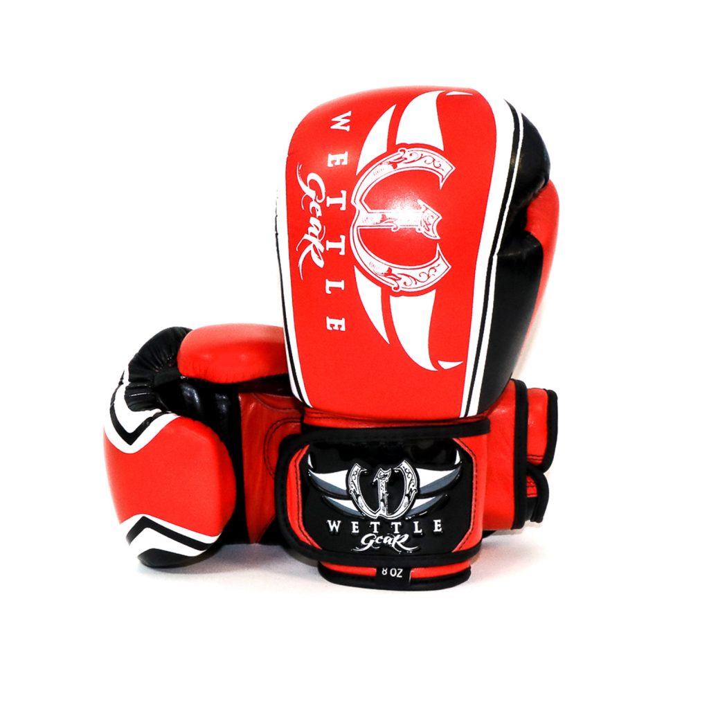 GANTS DE BOXE PRO VELCRO CUIR SUPÉRIEUR ROUGE WETTLE GEAR BlankId Equipements de Combats